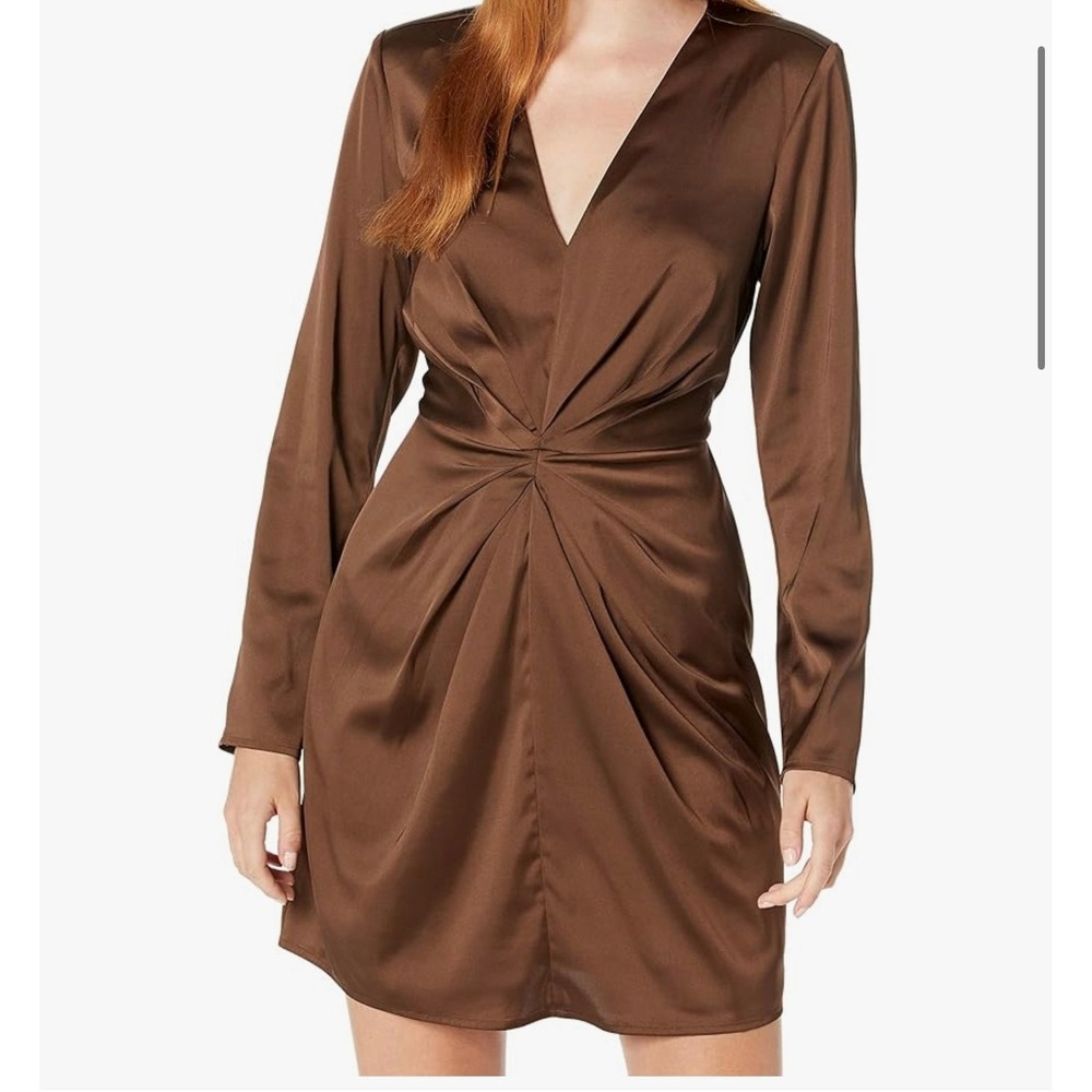 The Drop Women's Tate Twist-Front Deep‎ V-Neck Mini Dress Sz small